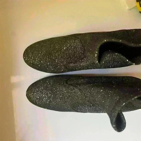 Express Women's Black Glitter Ankle Boots Size 8 High Heel Block Booties - Picture 7 of 11